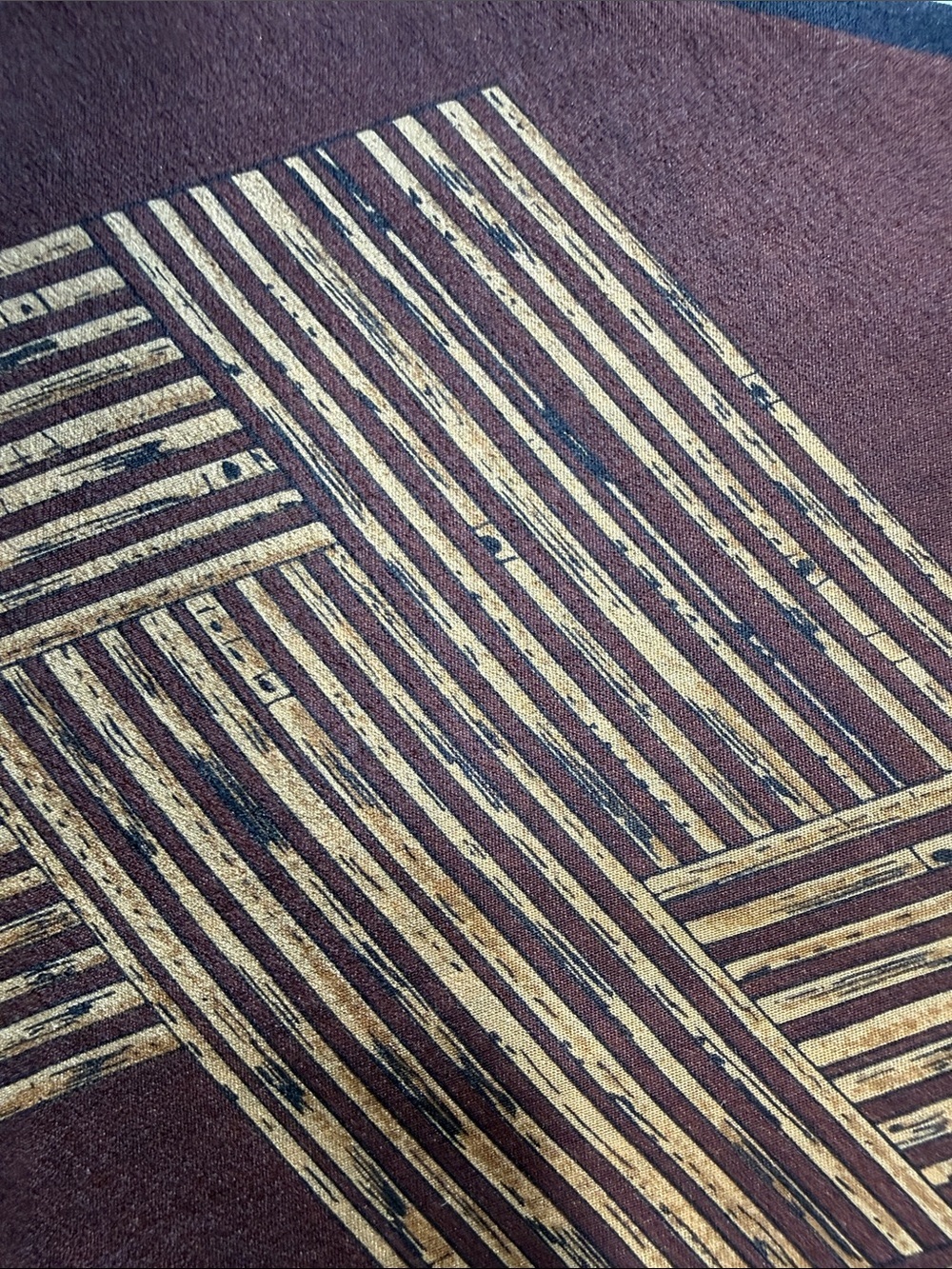 Oscar de la Renta, Oscar ll silk handkerchief style scarf, brown, and gold - Picture 4 of 4